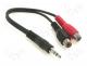  - Cable, plug JACK 3,5 stereo-2x socket RCA, 0,2m