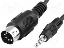  - Cable, plug Jack, stereo 3,5/DIN 5p 1,5m