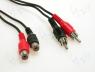 Cable assemblies - Cable, 2x plug RCA-2x socket RCA, 2,5m