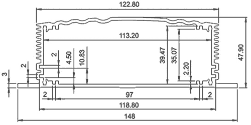 Enclosure with aluminium profile 153x53x175 - 19.75 EUR : acdcshop.gr -  Αγορά με αντικαταβολή & paypal