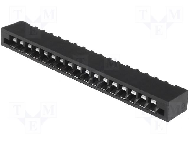 Connector FFC / FPC straight THT NON ZIF PIN 17 2.54mm 500V