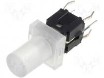 Switch microswitch monostable DC load:0.5A/12V LED THT