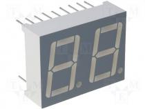 Display LED double 7-segment 14mm green 2.5-3.5mcd cathode