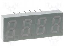 Display LED quad 7-segment 8mm blue anode