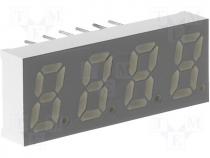 Display LED quad 7-segment 8mm red anode