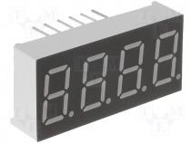 Display LED quad 7-segment 9.2mm red 2-4mcd anode