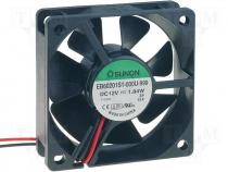 Fan DC 60x60x20mm Bearing slide bearing 12VDC 38.9m3/h 1.84W