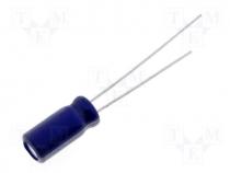 Capacitor electrolytic 5x11mm 2mm pitch 100V 10uF