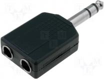 Adaptor 2xJack socket 6.3 stereo-Jack plug 6.3 stereo