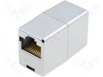 Coupler RJ45 socket both sides shielded Pin layout 8p8c