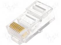 Connector RJ45 plug PIN 8 Contacts phosphor bronze UL94V 2