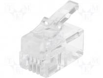 Connector RJ9 plug PIN 4 IDC crimped on cable