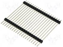 Pin header pin strips male PIN 20 straight double deck THT