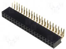 Socket pin strips female PIN 40 angled 2.54mm THT 2x20 3A