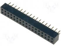 Socket pin strips female PIN 34 straight 2mm THT 2x17