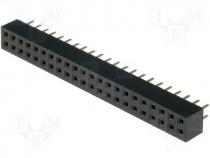 Socket pin strips female PIN 44 straight 2mm THT 2x22