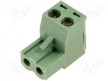 Pluggable terminal block plug female straight 5mm ways 2