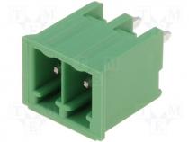 Pluggable terminal block socket male straight 3.5mm THT 11A