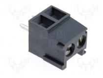 Terminal block angled 1mm2 3.5mm THT screw terminals ways 2