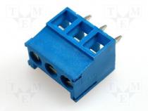 Terminal block angled 1mm2 3.5mm THT screw terminals ways 3