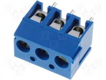 Terminal block angled 0.5mm2 3.81mm THT screw terminals 10A