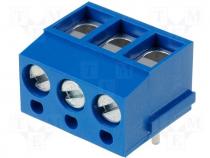 Terminal block straight 2.5mm2 5mm THT screw terminals 10A