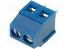 Terminal block angled 1.5mm2 3.5mm THT screw terminals 10A