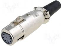 Plug XLR female for cable 7pin