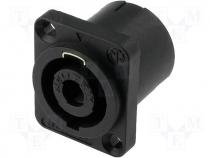 Socket SPEAKON panel mounting 4pin