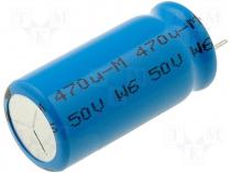 Capacitor electrolytic low impedance THT 470uF 50V Pitch 5mm