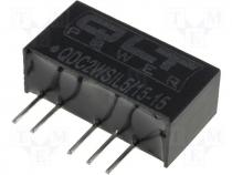 Converter DC/DC 2W Uout 15V DC Uin 5V DC 0.03ppm/C 100kHz