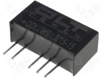 Converter DC/DC 2W Uout 5V DC Uin 12V DC 0.03ppm/C 100kHz