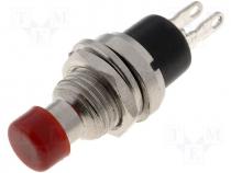 Switch push button monostable Actuator colour red 20m