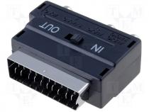 Adapter RCA socket x3 SCART plug SVHS 4pin socket