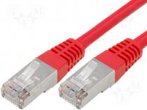 Patch cord F/UTP 5e red 0.5m RJ45 plug both sides