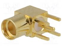 Socket, MMCX, female, angled 90, THT, gold plated