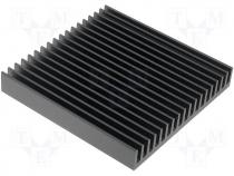 Heatsink extruded grilled black L 100mm W 100mm H 15mm