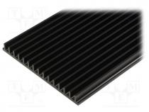 Heatsink extruded grilled black L 1000mm W 159mm H 15mm