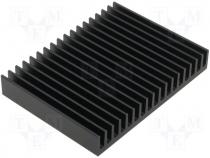 Heatsink extruded grilled black L 75mm W 100mm H 15mm