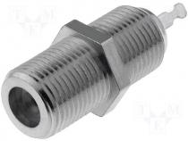 Connector F socket female straight  flange in the middle