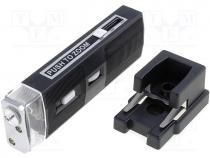 Hand microscope, Mag  x160....x200, 100g, 155x49x25mm