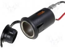 Socket cigarette lighter socket straight  with cover 12VDC