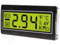 Panel meter LCD 3 5 digit 10mm Backlight colour green