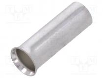 Bootlace ferrule, non-insulated, copper, 6mm2, 12mm, tinned