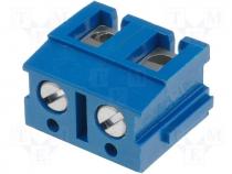 Terminal block straight 2.5mm2 7.5mm THT  screw terminals