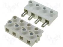 Terminal block ways 4 disconnectable 0.5....2.5mm2 on cable