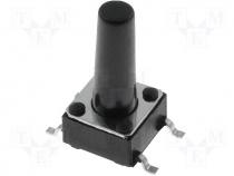 Microswitch 1-position SPST-NO 0.05A/12VDC SMT 1.6N 6x6mm
