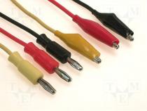 Test lead 0.8m 60VDC black, red, yellow 3x test lead