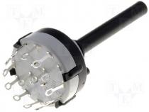 Switch rotary 6 position 0.15A/250VDC Poles number 2 30°