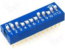 Switch DIP SWITCH Poles number 12 ON OFF 0.05A/12VDC 100mΩ